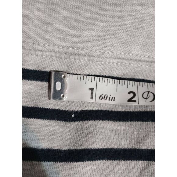 Orvis Sweatshirt Ladies Large Gray Navy Striped - Picture 10 of 10
